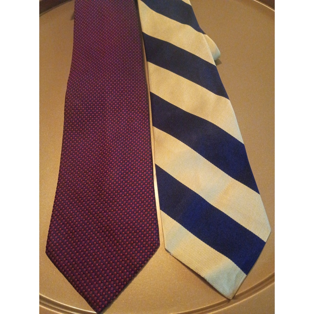 Brooks Brothers & Polo Ralph Lauren Mens Silk Tie Lot Red Blue Micro Navy Yellow